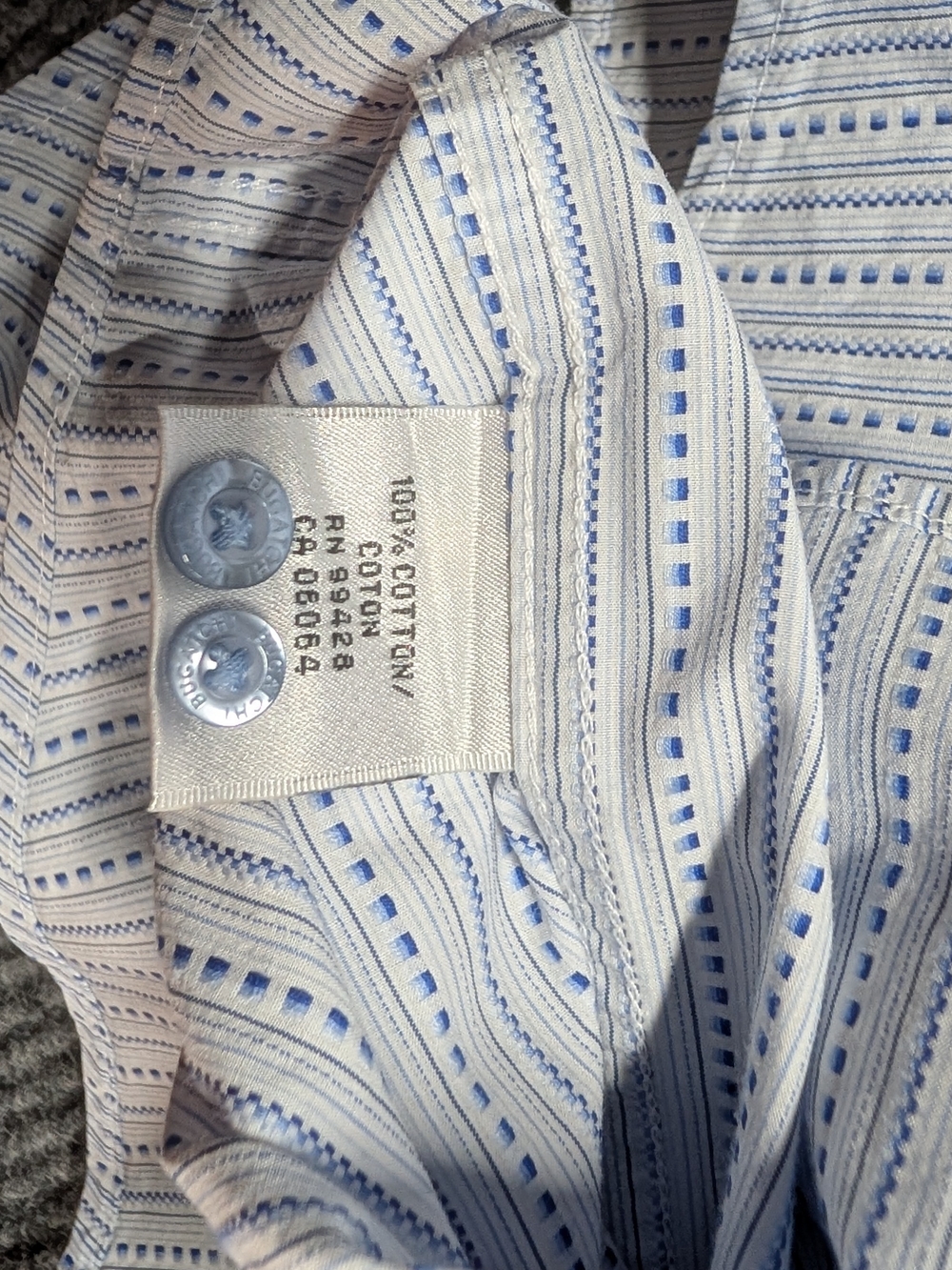 Bugatchi Light Blue Striped Dress Shirt - Picture 14 of 15